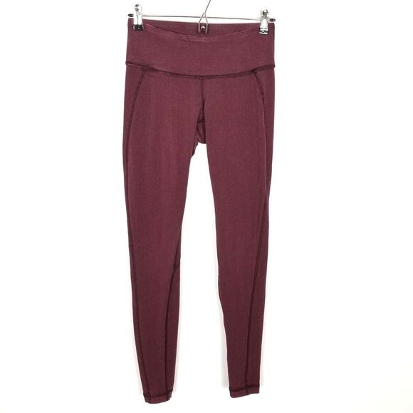 Lululemon Women Wunder Under Leggings Sz 6 Red Athletic Leggings - Picture 1 of 5